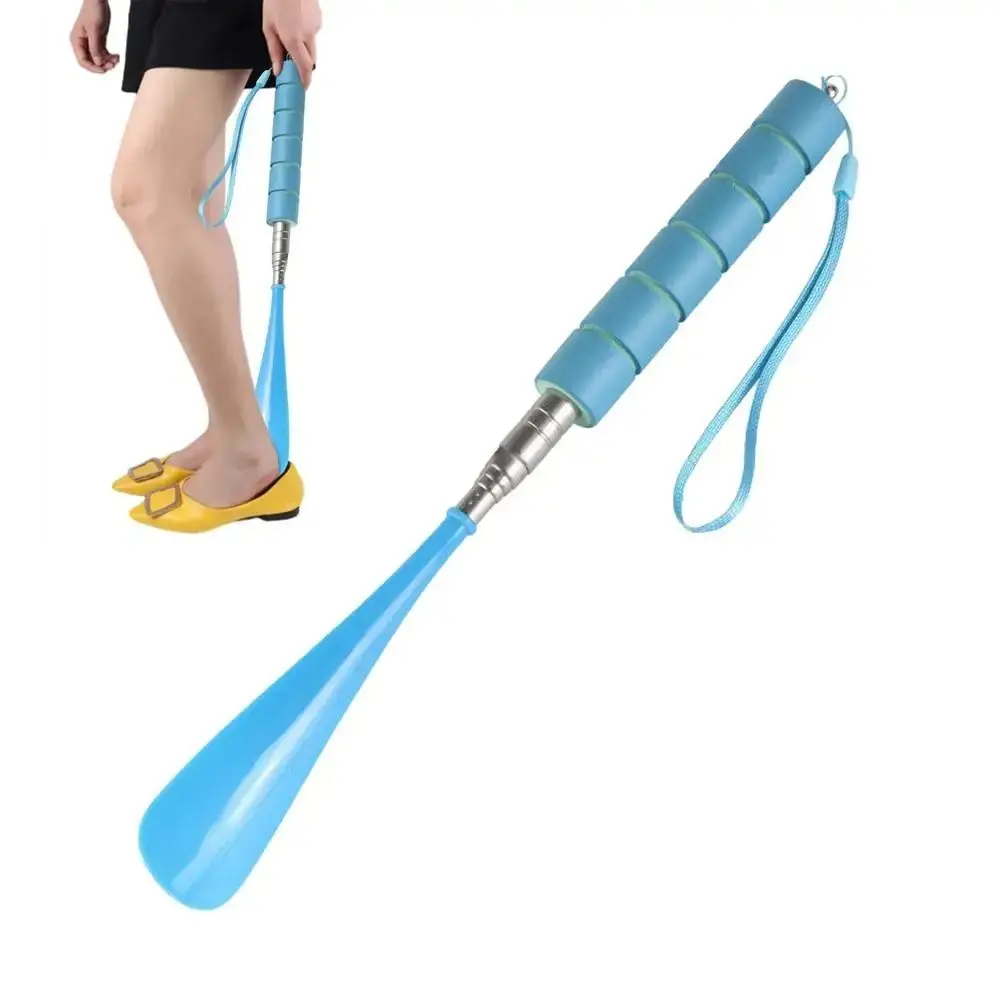 Durable Stainless Steel Retractable Shoehorn Shoe Accessory Long Handle Shoe Horn Plastics Lifter Shoes Spoon