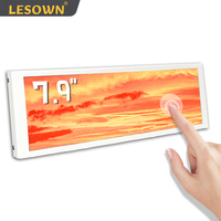LESOWN Long Strip Monitor 7.84 inch IPS 400x1280 Small HDMI Portable Touchscreen White Monitor for Raspberry Pi PC Laptop