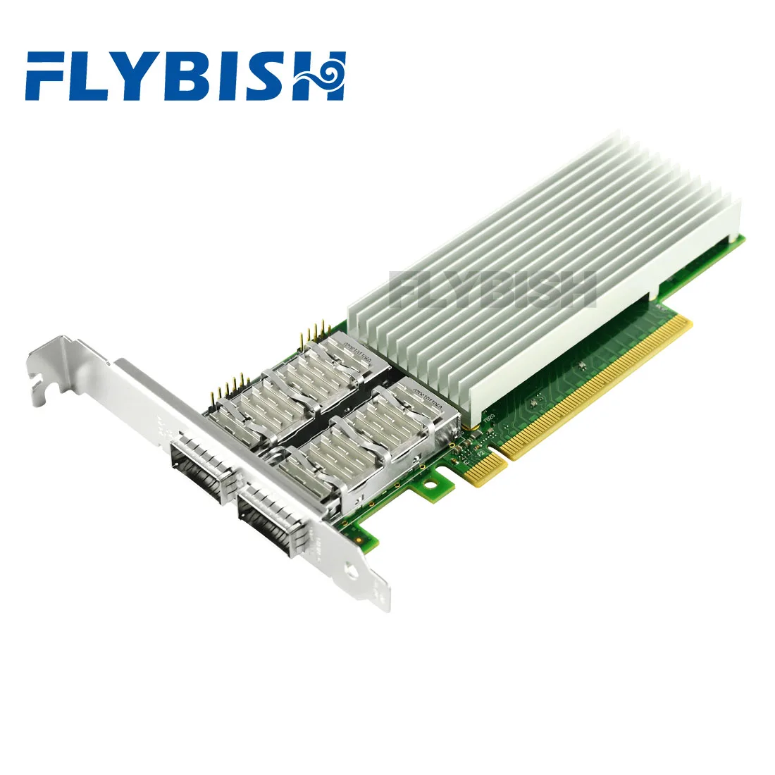 FLYBISH E810-CQDA2 PCI-Ex16 Dual Port Ethernet Network Adapter card 100Gb for intel E810 chip Fiber optic module not included