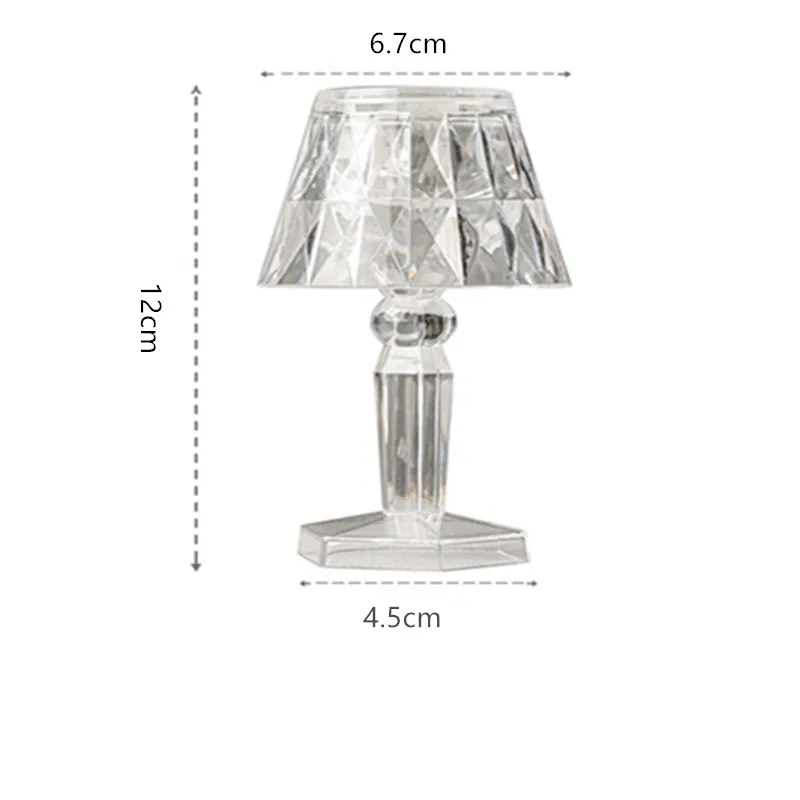 Transparent Small Table Lamp Bedroom Bedside Table Decoration Table Lamp Bedroom Bar fake Crystal Lamp Gift LED Night Light