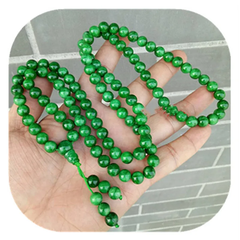 

High Quality Green Emerald 8mm108 Rosary Prayer Jewelry Beads Bracelets Jade Pendant Necklace Lucky Accessories Unisex