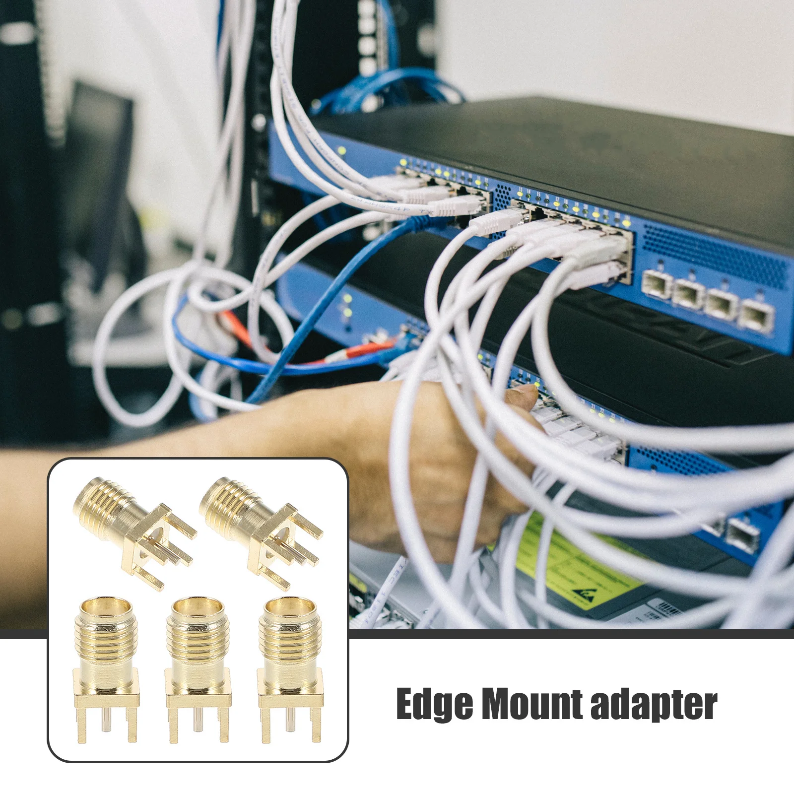 

5Pcs Solid Sma Connectors Coaxial Socket Pcb Edge Mount Plug High Durability Practical Fine Workmanship Stable Connection