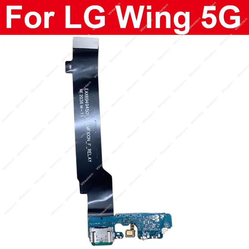 

Usb Charger Dock Flex Cable For LG Wing 5G LM-F100 USB Charging Port Flex Cable with Small Microphone Board Connector Parts