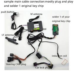 Dla Porsche Old Cayenne Rok 2006-2009 Aktualizacja Przycisk Start Stop System PKE Keyless Dostęp Zdalny Rozrusznik Automatyczna blokada Odblokowanie