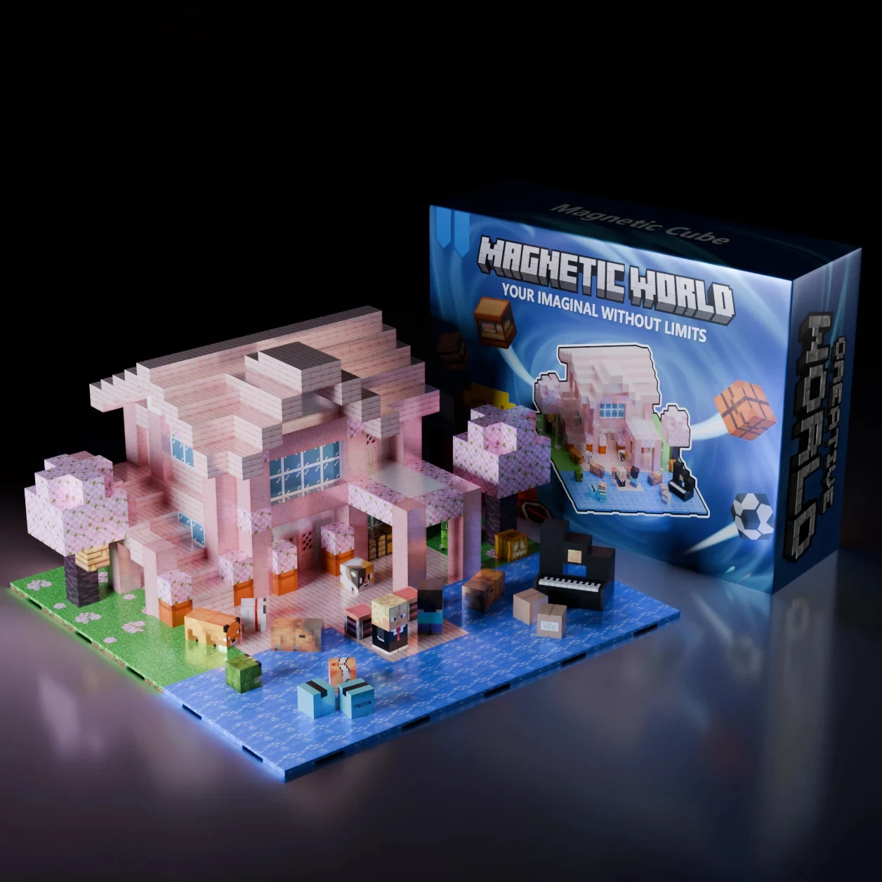 Plaque de Base magnétique, variété de plaques de Base assorties au monde de la Mine, blocs de construction magnétiques, jouets pour garçons et filles, cadeau pour enfants