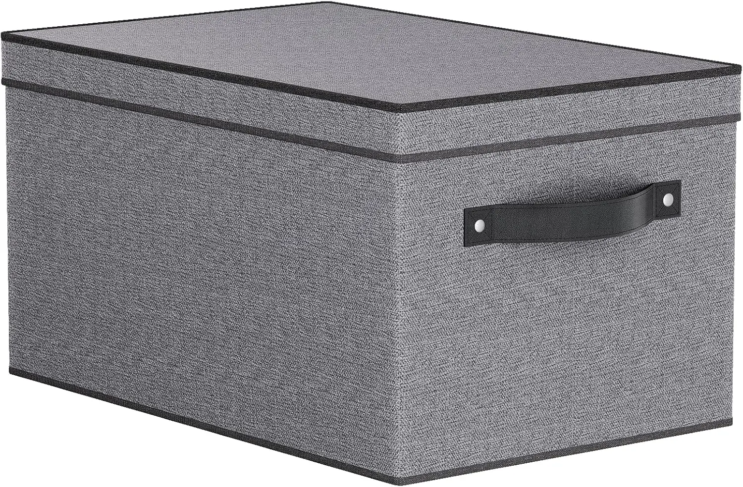 

Складной тканевый короб для хранения с крышкой, органайзер 7,1x9,1x13 дюймов для полок и шкафов, серый, 1 шт.