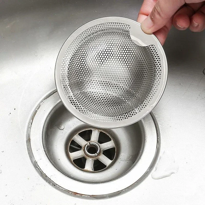 1Pcs Kitchen Sink Filter Stainless Steel Mesh Sink Strainer Filter Bathroom Sink Strainer Drain Hole Filter Trap Waste Screen