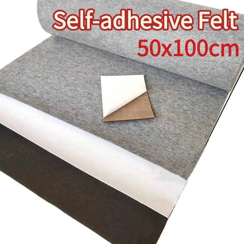 

50x100cm Self-adhesive Felt Cloth Roll for Decor Car Trunk Audio Non Woven Fabric Strong Adhesion Car Lining Carpet Felt Cloth