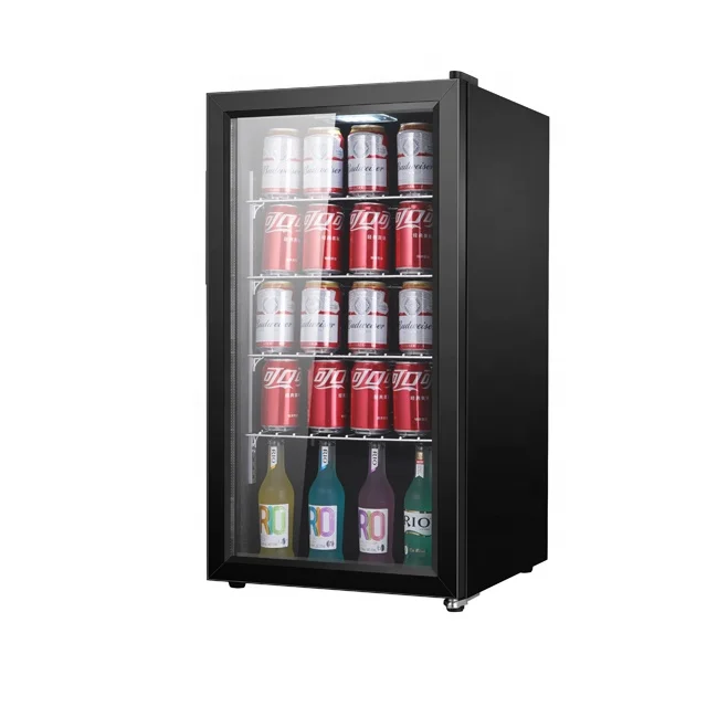 90L Compressor Freestanding  Fridge Mini Bar/Beverage Cooler/ Display Fridge/Drinks Cooler