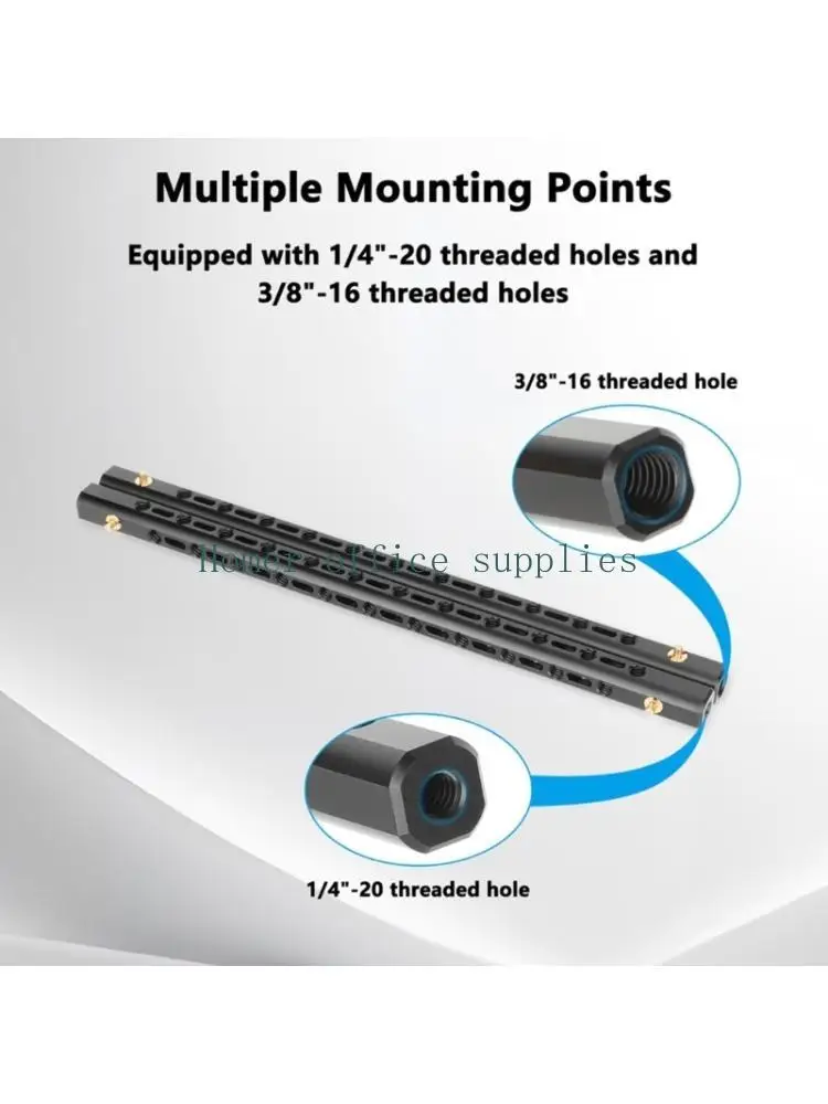 

K43B 15mm Square Aluminum Tube Support Rod 25cm Long For Studio Equipment