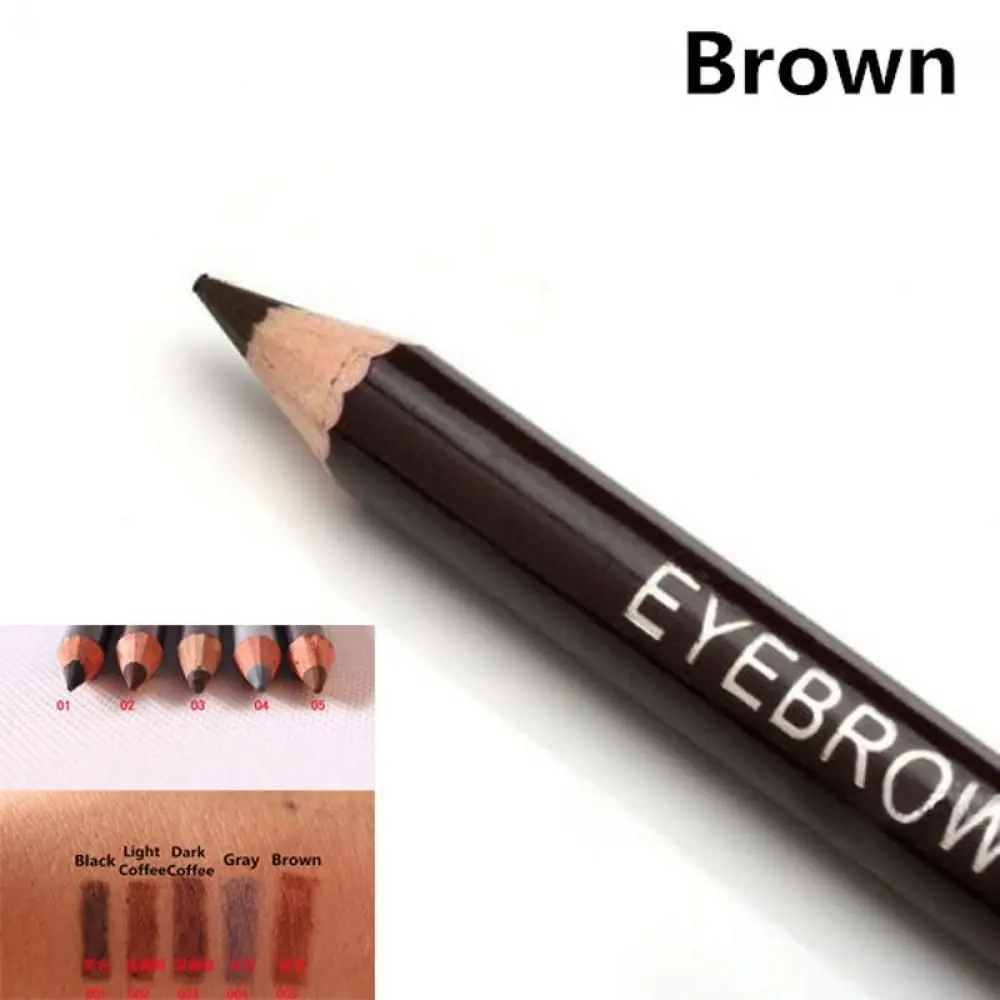 Fashion Cosmetic Women Leopard Eyeliner Eyebrow Pencil Brush Makeup