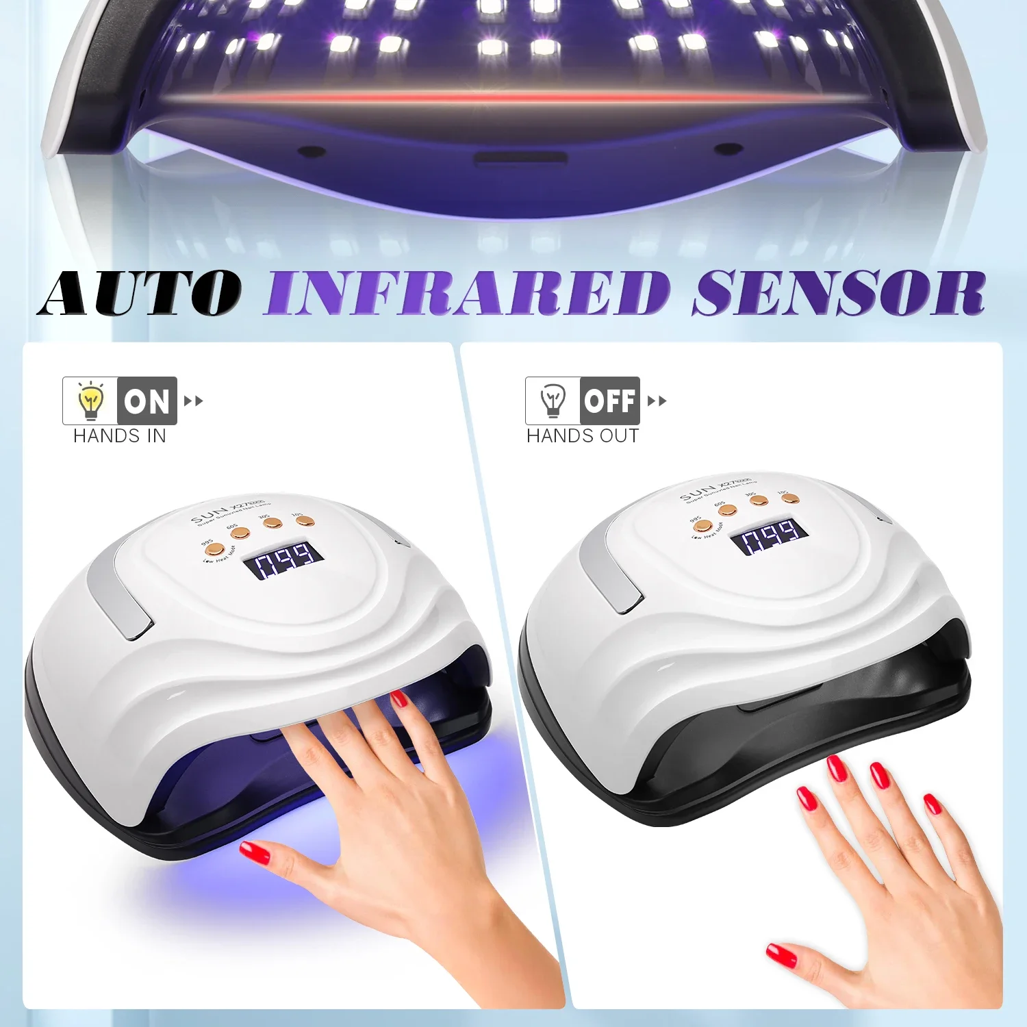 380W Uv Led Nagellamp Voor Nagels Uitharding Van Alle Gellak Met Groot Scherm Professionele Nagelapparatuur Manicure Drooglampen