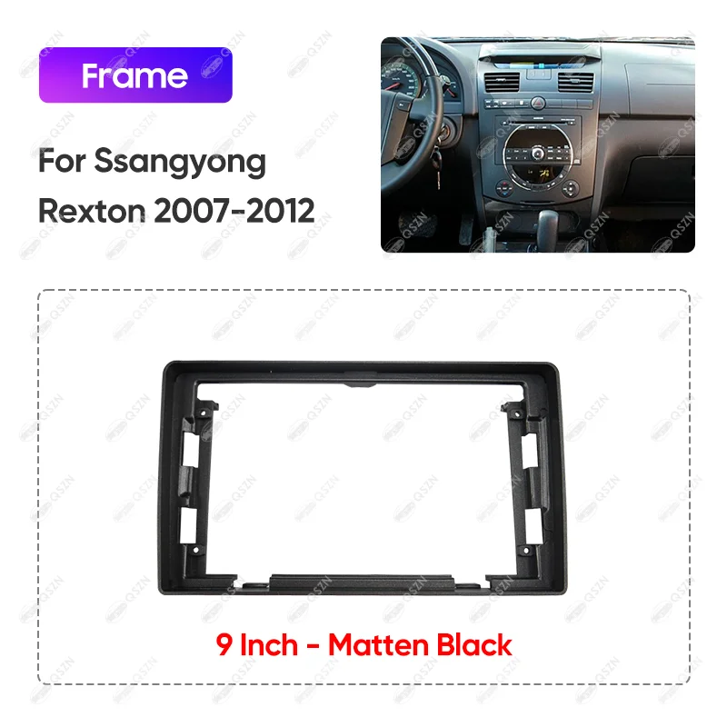 For SSANGYONG 2007-2012 REXTON 9INCH Car Radio Android Stereo Audio Screen Multimedia Video Player Navigation Frame Matten Black