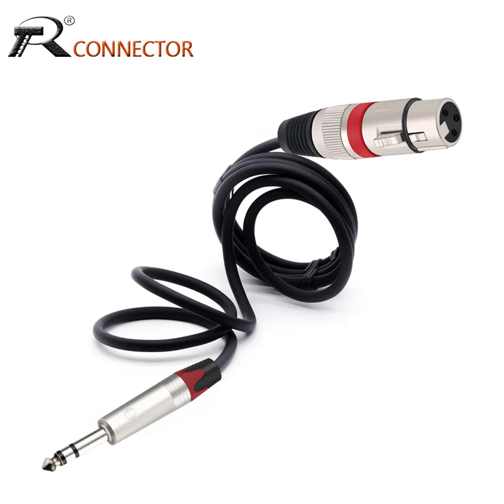 6.35mm Jack Male 3Pins to XLR Female Cable 1/4 Stereo Balanced Microphone Interconnect Cable Quarter Inch to XLR Cord for AMP