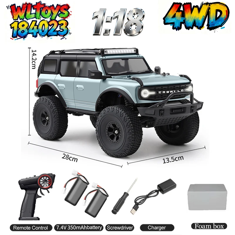 WLtoys 184023 1/18 Professional RC Car Off Road 4x4 Mechanical Gear Shifting Switch Between Low And High Speed Climbing Car Toy