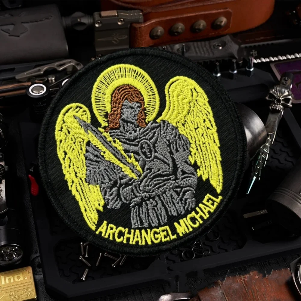 

Archangel Michael Tactical Morale Badge Embroidered Armband Patch Hook Loop Military Patches Backpack Sticker for Clothing