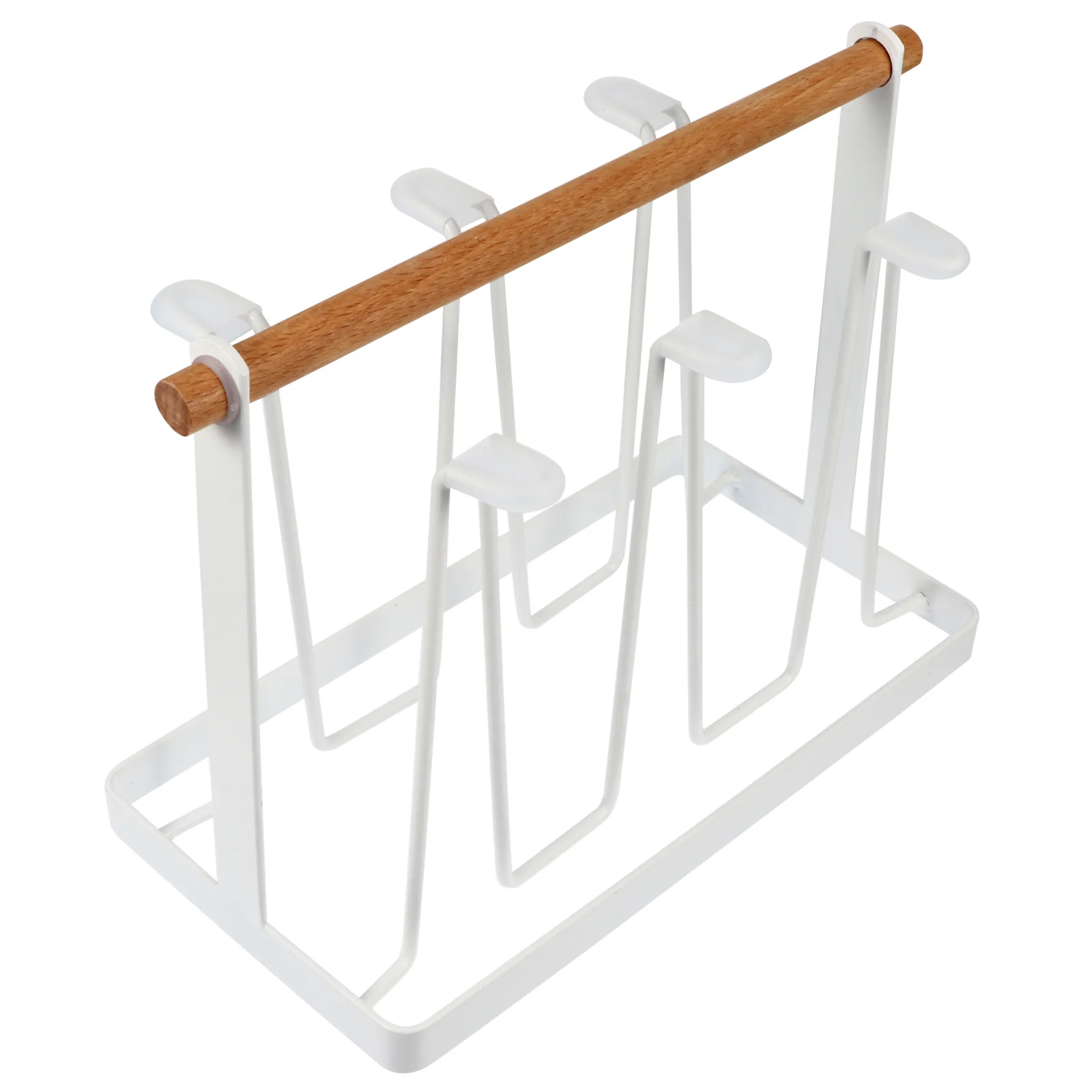

Cup Drainer Drying Rack Iron Wood Simple Structure Kitchen Home Office Cafe Suitable Mugs Glasses Coffee Cups Tilt Drain Water