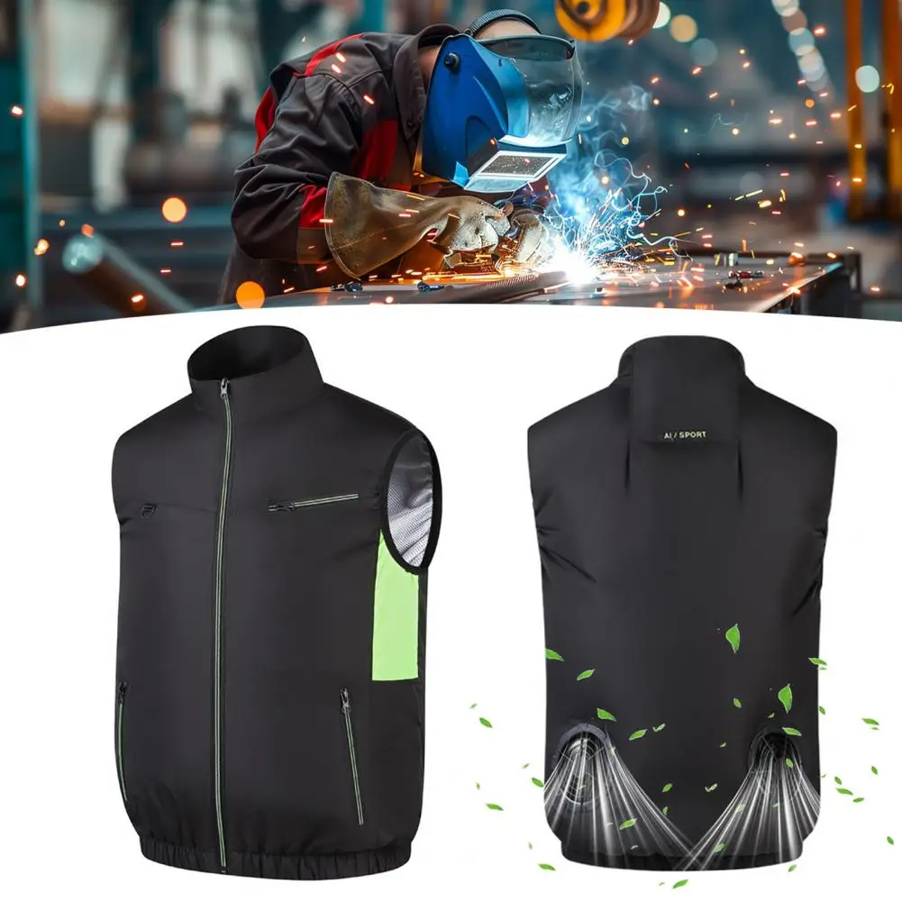 Homens verão ar condicionado roupas ventilador colete de refrigeração 2022 novo carregamento usb refrigeração esporte homem ao ar livre casaco cor sólida mais tamanho