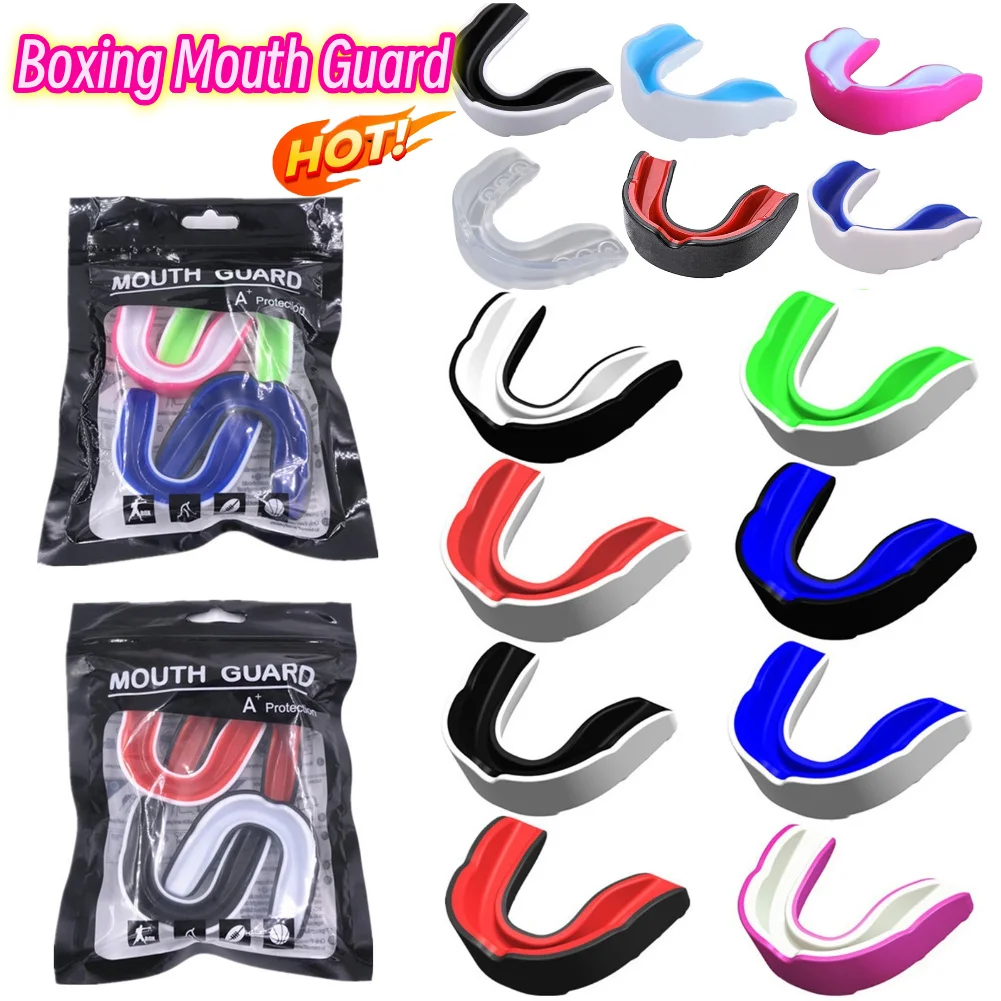 Protector bucal de boxeo para adultos, protector de goma para boxeo, entrenamiento de lucha, protección dental, protector bucal deportivo para adultos, 4 Uds.