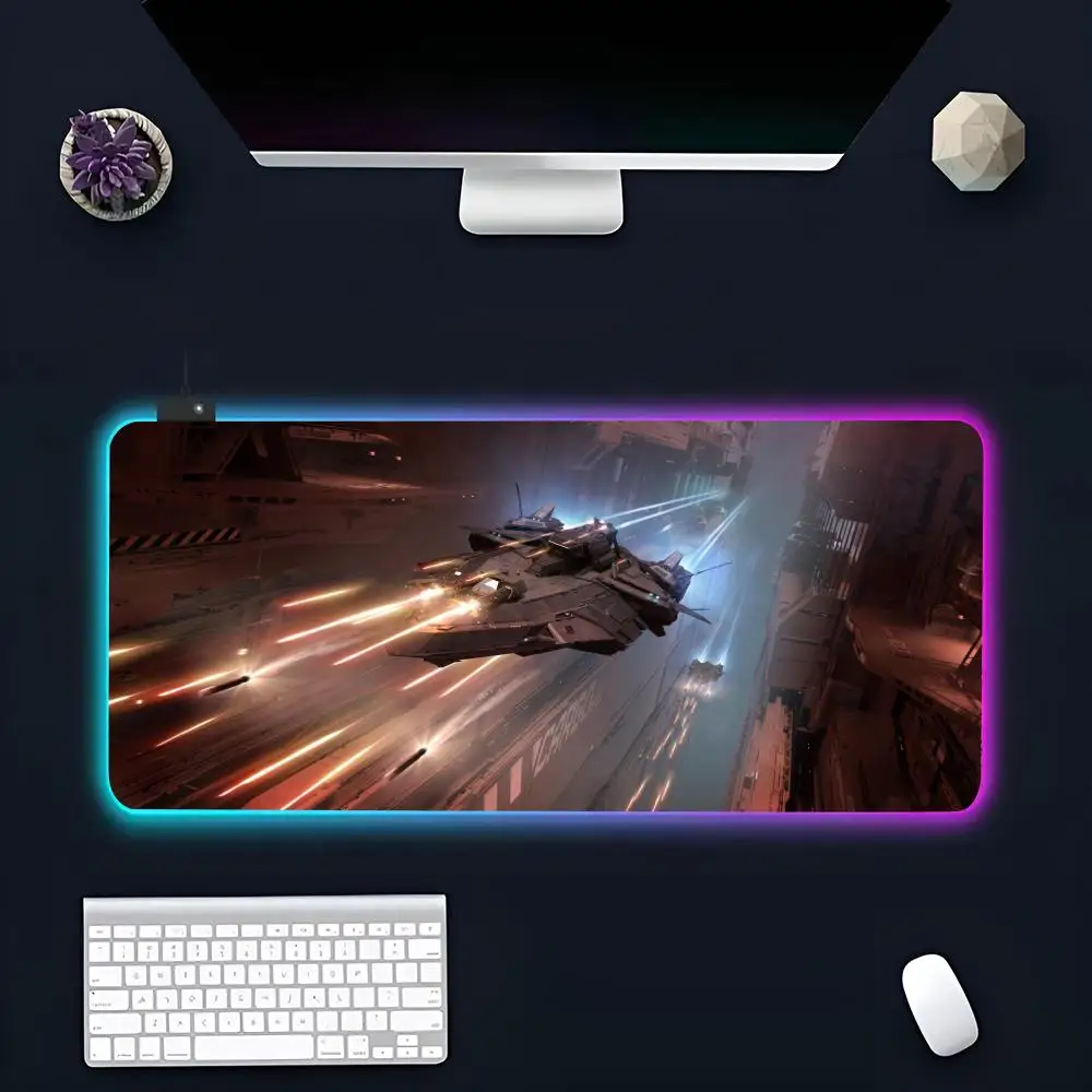 Game For The S-Star C-Citizen-yer MINISO Mouse Pad RGB Gaming Mousepad LED Large Gamer Mousepads XXL Keyboard Pads Luminous Desk
