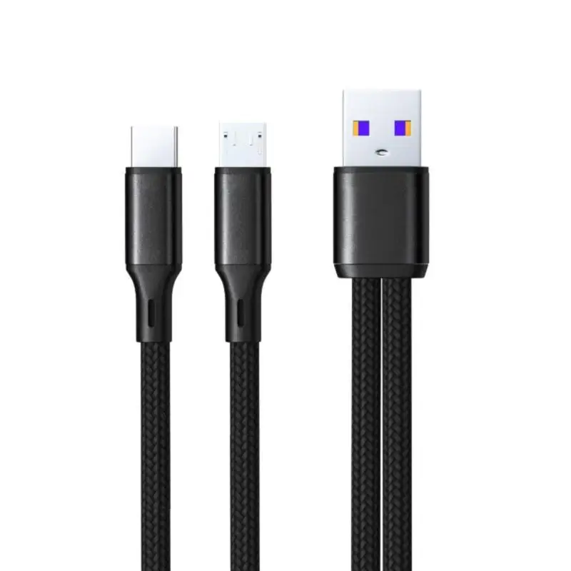 R53C Durability 2 In 1 Auto USB C Cable For Type C Phones Quick Charging Capability