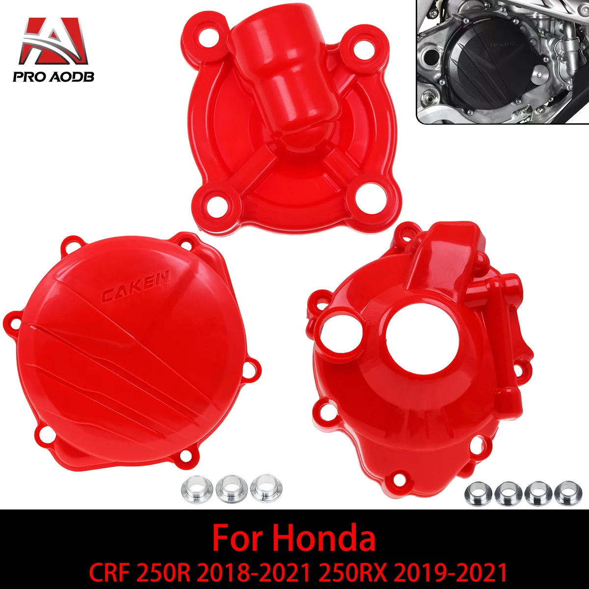 

CAKEN Motorcycle Ignition Guard Water Pump Cover Clutch Protector For Honda CRF 250R 250RX CRF250R CRF250RX 2018 2019 2020 2021