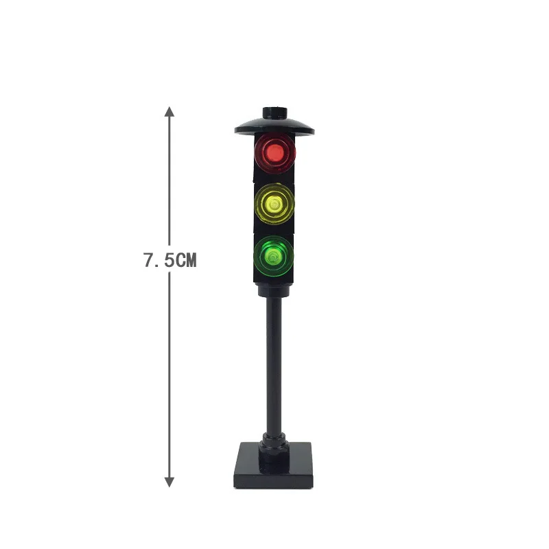 Städtische Verkehrsschilder, Geschwindigkeitswarnungen, Montageteile, MOC-Straßenbeleuchtung, Ampeln, Bausteine, Lernspielzeug – Detail 5