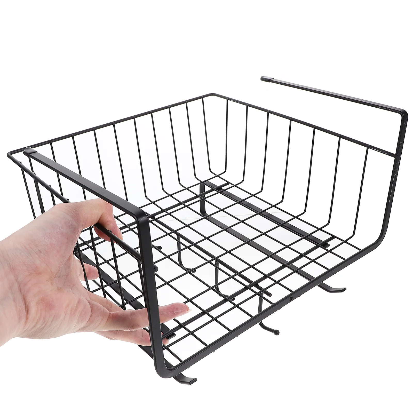 

Under Cabinet Basket Organizer Carbon Steel Heavy Duty No Drill Installation Kitchen Storage Rack for Utensils and Cookware