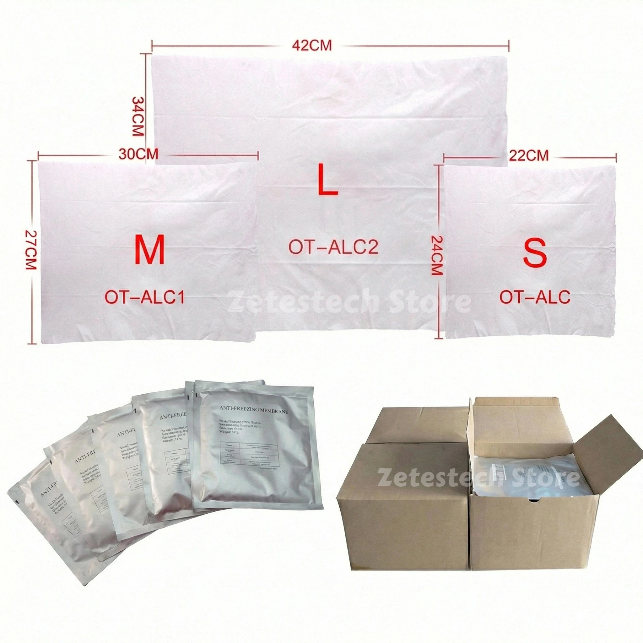 Antifreeze Membrane Film for Cryolipolysis, 3 Size Fat Freezer Protective Cool Gel Pad Cool Sculpting Lipolysis Machine Therapy