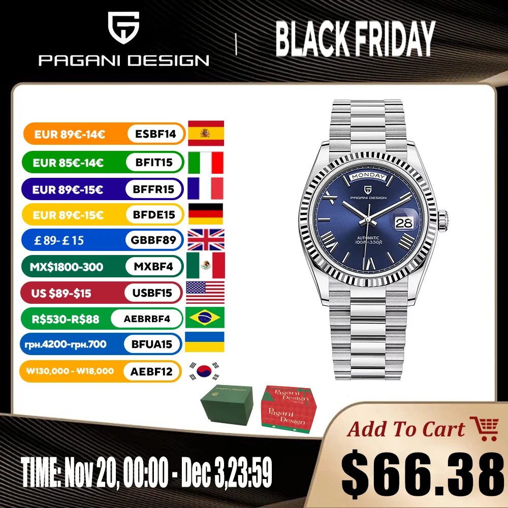 

PAGANI DESIGN Men's Watches Top Brand Luxury Automatic Mechanical Watch Men Waterproof Sport Wrist Watches Business Clock Gifts