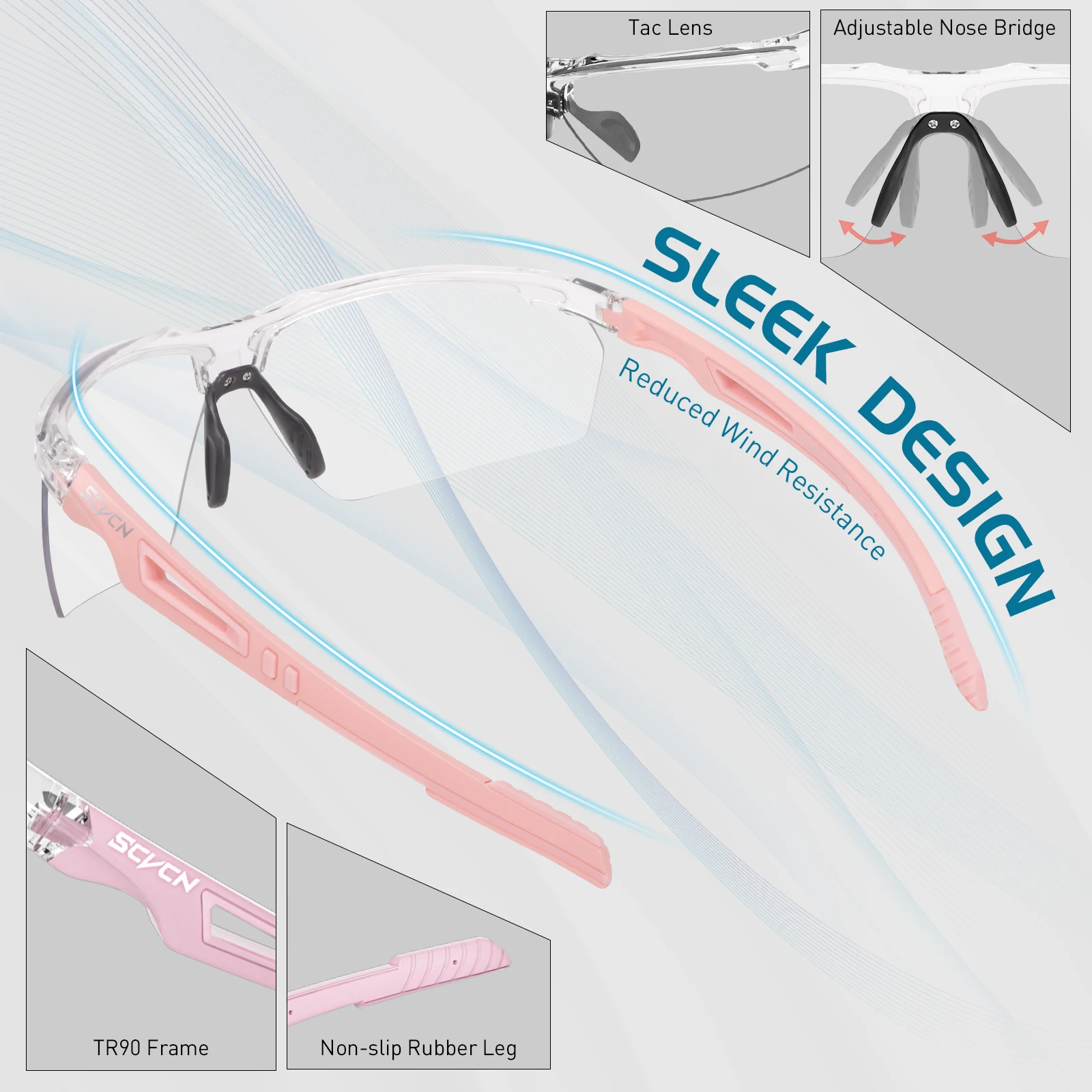 SCVCN جديد UV400 حماية الرجال النساء في الهواء الطلق ركوب يندبروف نظارات المشي لمسافات طويلة نظارات رياضية الدراجات النظارات الشمسية اللونية