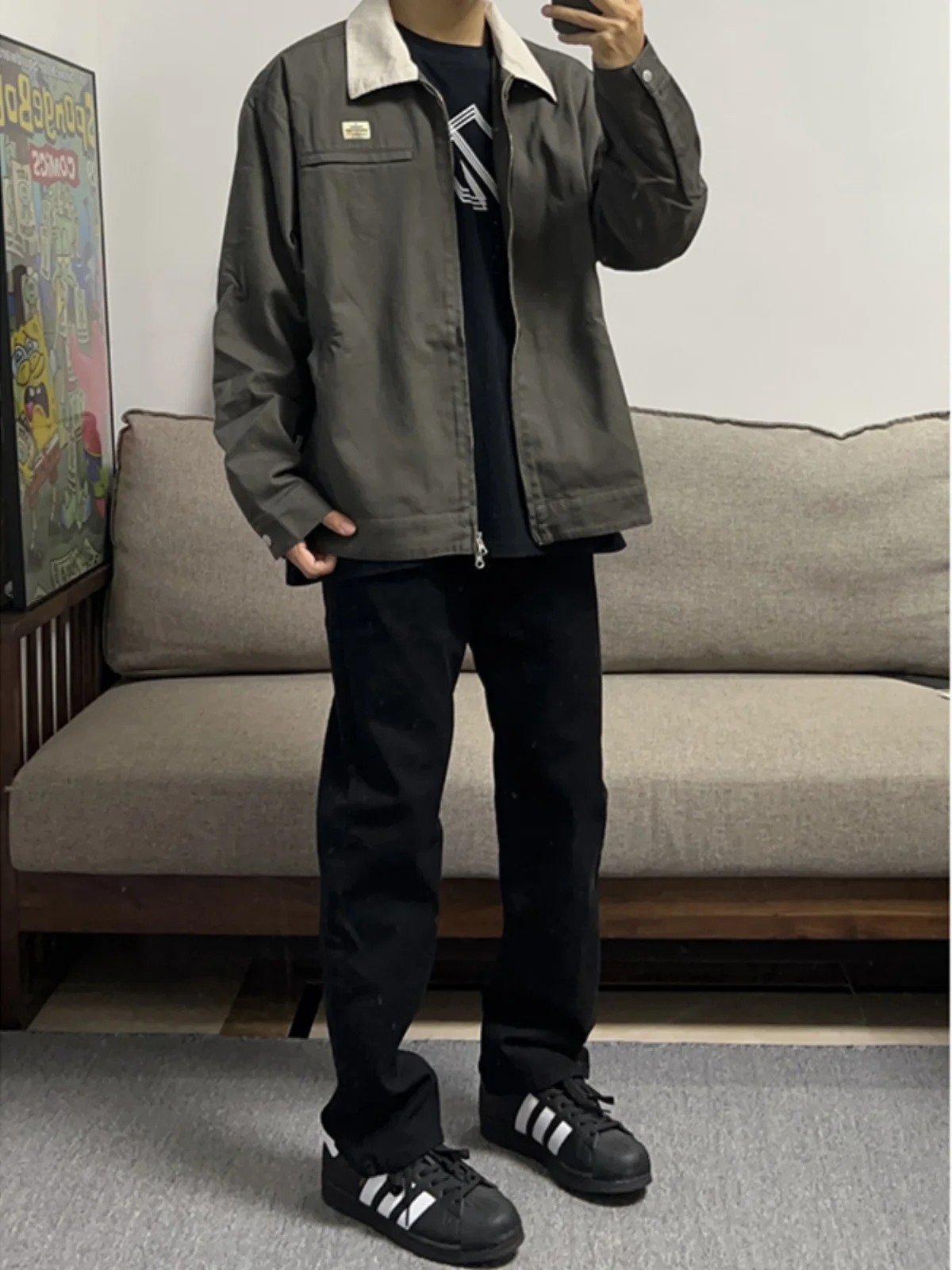 

Мужские джинсы Bla Slim Fit прямого кроя, осенние, в американском стиле High Street, с высокой талией, износостойкие, из эластичного денима