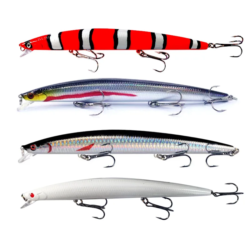 1 PCS Big Long Fish Minnow 18cm 24g Sea Fishing Lure Baits 3D Eyes Strong Hooks Lures Striped Bass Pesca Fishing Tackle SwimBait