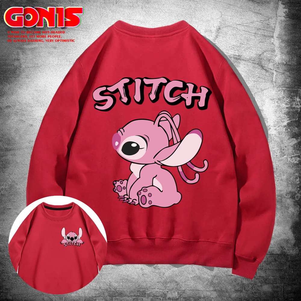 Stitch girocollo Pullover felpa Disney uomini e donne animazione giapponese sciolto coppia abbigliamento