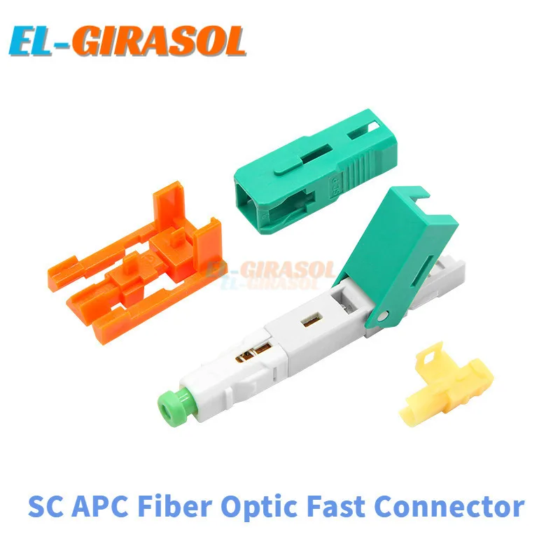 50PCS SC APC Fiber Optic Fast Connector Optical Connector SM Quick Tool Cold Connector Tool SC APC 100pcs 2.0 * 3.0mm FTTH