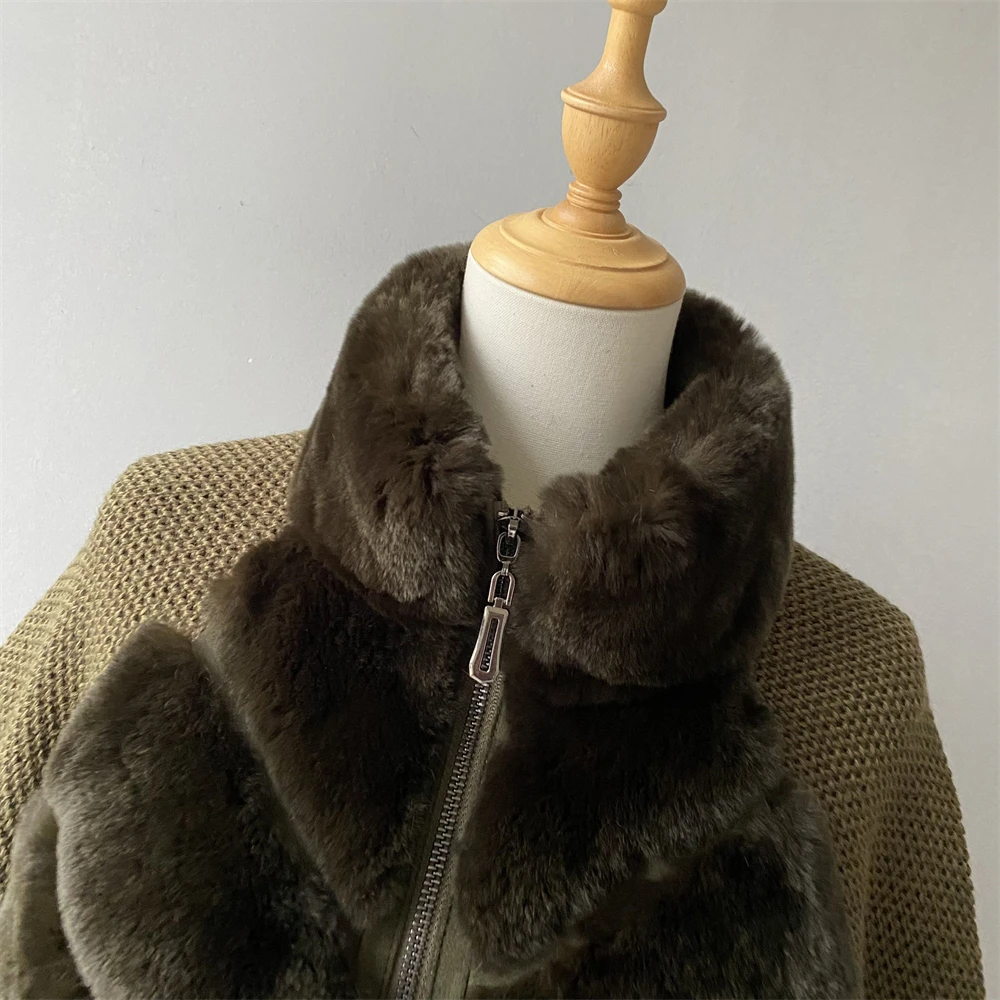 Jaxmonoy женская шуба из натурального меха кролика рекс в стиле пэчворк с вязаными рукавами, осень-зима 2022, новая верхняя одежда, женские повседневные шубы