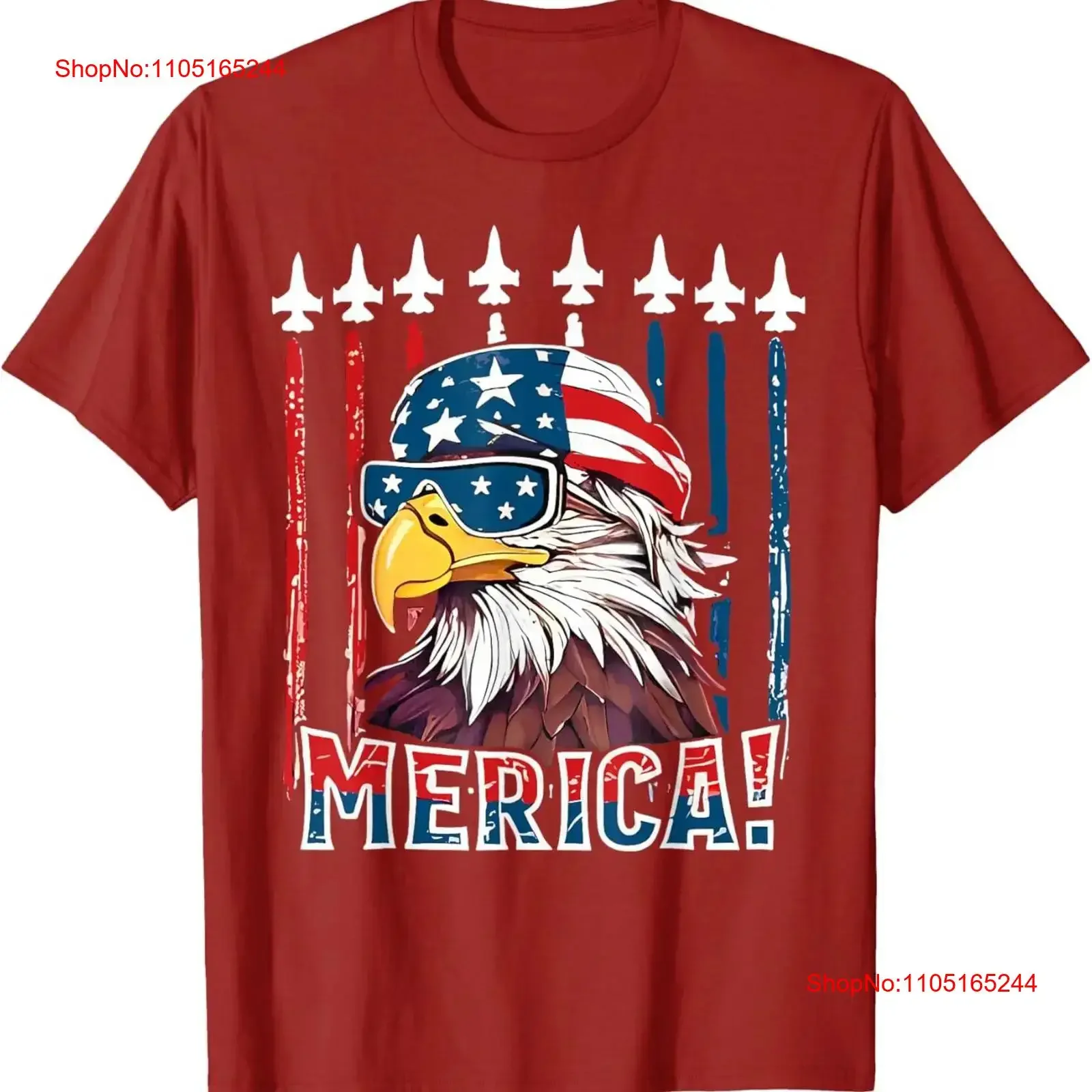 Merica USA العلم الأمريكي النسر الأصلع الوطني 4th من يوليو تي شيرت خمر غسلها مصمم الملابس قمة الموضة لارتداء اليومي