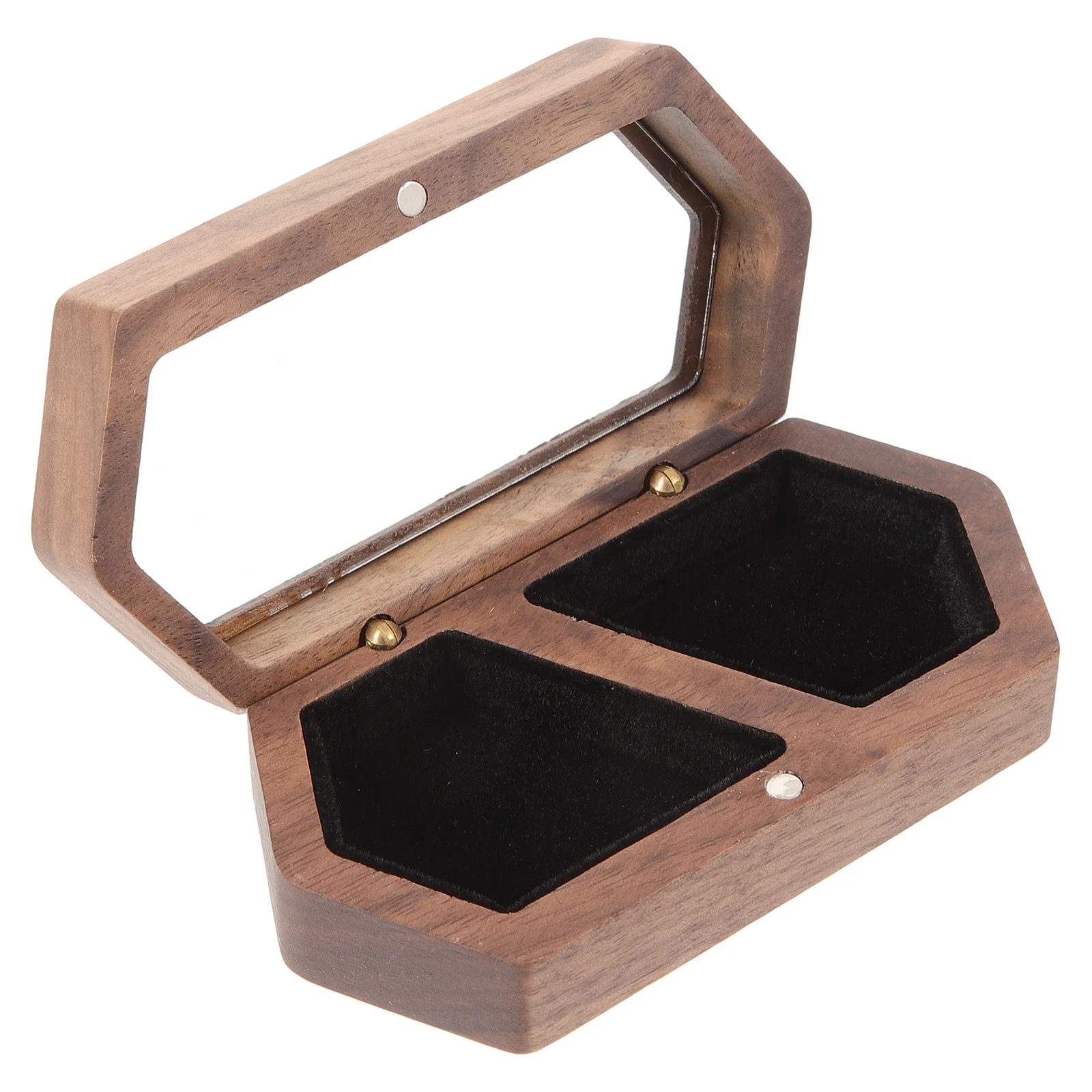 

Wooden Jewelry Display Box Large Capacity Ring Holder Decorative Wedding Ring Case for Engagement Proposal Ceremony Gift