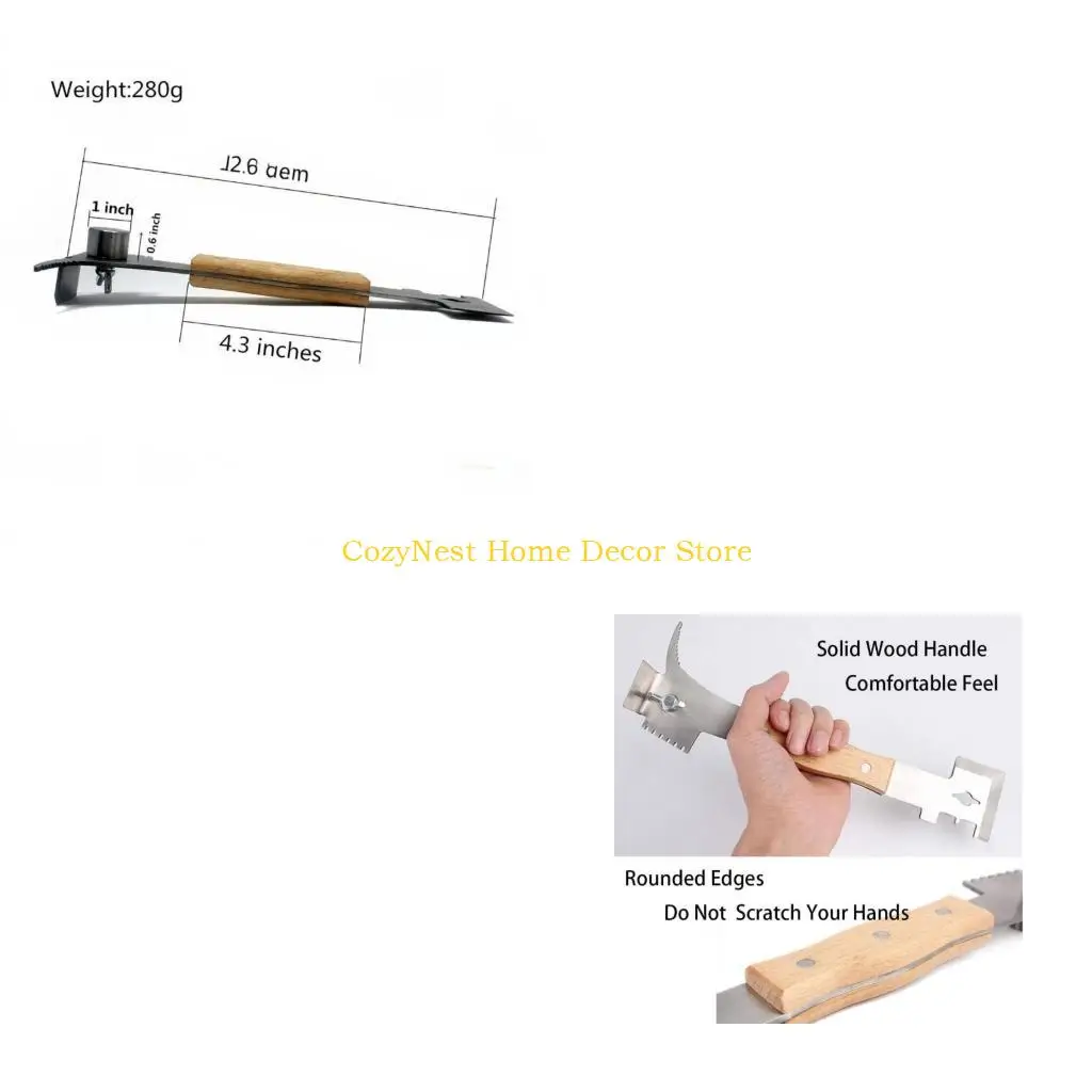 92MF Durable 7 Function Apiary Tool Multipurpose Beekeeping Scraper Zinc Construction