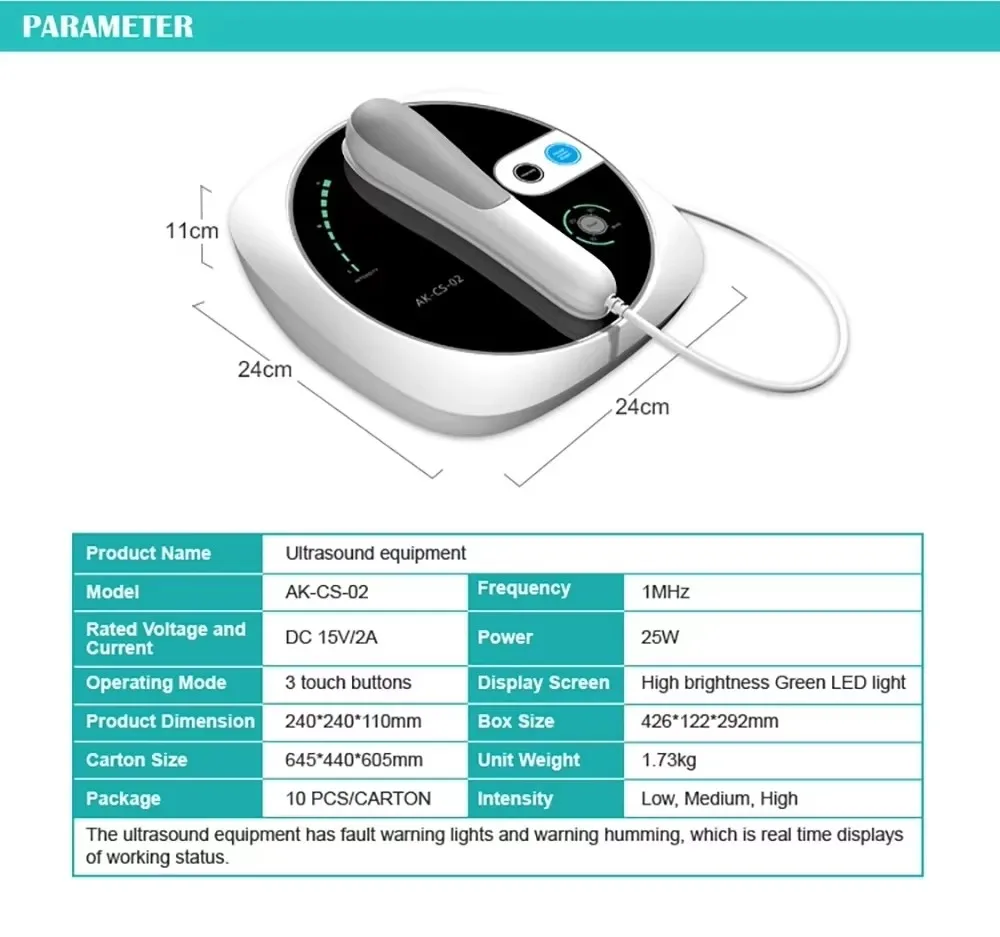 

Ultrasound Therapy Machine Ultrasonic Physiotherapy Instrument Physical Therapy For Body Pain Relief Deep Muscle Massager Adult