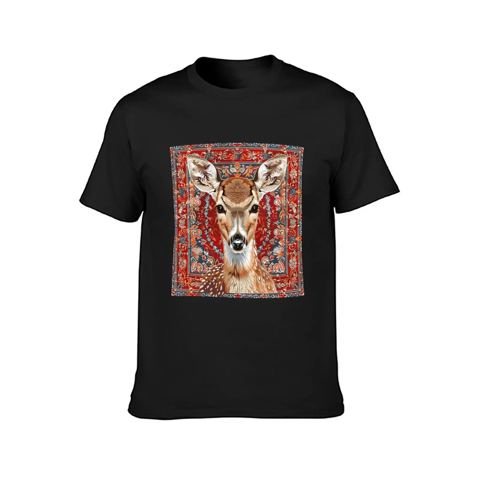 Doe and Persian rug – little deer T-Shirt oversizeds boys animal print summer tops mens workout shirts