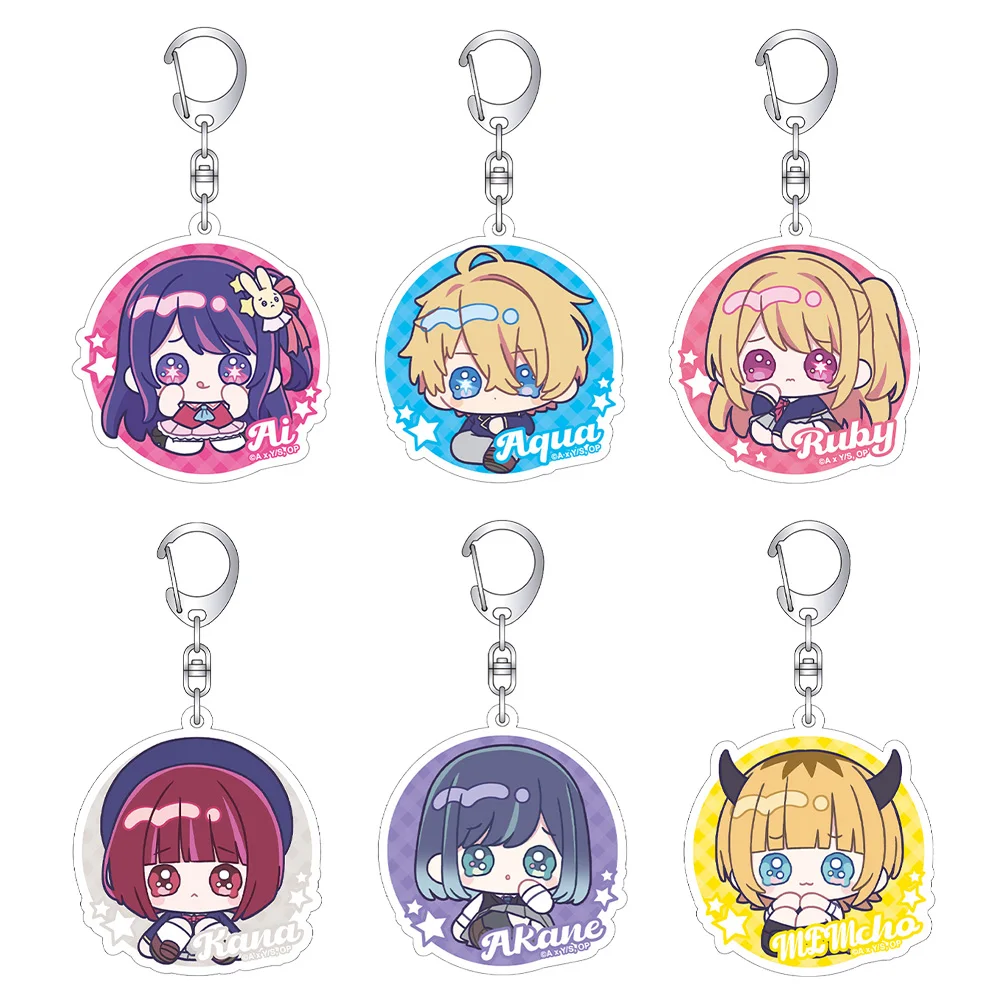 Oshi no Ko Ai Hoshino Aqua Hoshino Ruby Hoshino Akane Kurokawa Mem-Cho nombre Chibi llavero acrílico bolsa colgante regalo de vacaciones juguete