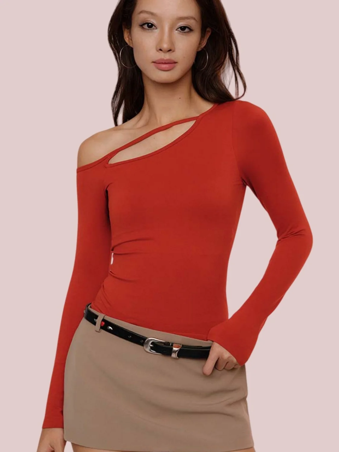 痩身フィットネス長袖ヨガ服女性用デザインセンセーション斜め肩パッド入りスポーツウェア通気性速乾性