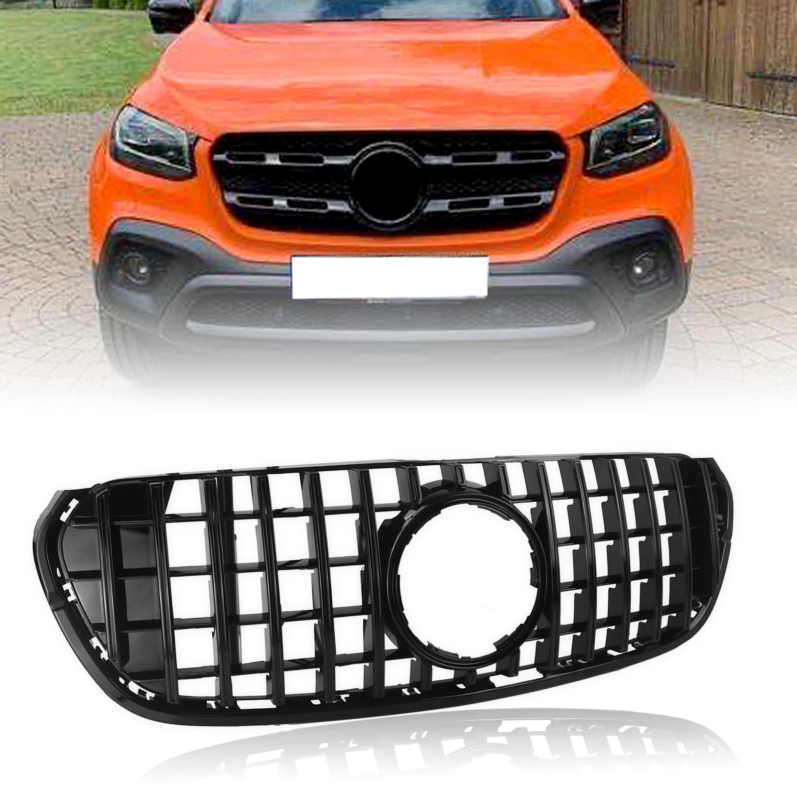 Car Front Grille Racing Grill Upper Bumper Hood Vent Mesh Mid Grid For Mercedes Benz X Class 2018 2019 2020