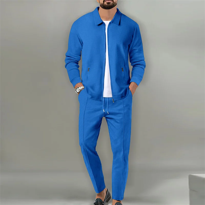 2024 NEW men\'s tracksuit zipper cardigan running suit men Jacket + Pants 2 Piece Set Sports Suit Autumn High Quality Sportswear