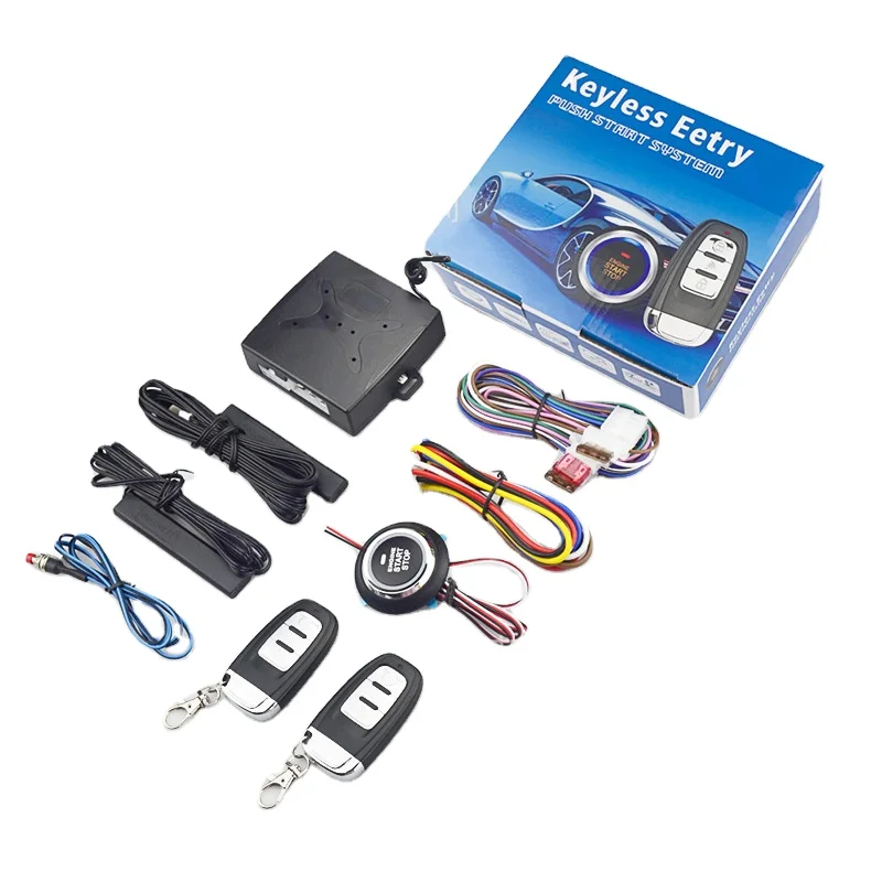 One Button Start Retrofit Of 12V Car Keyless Entry Anti-theft System Remote Start GPS OBD