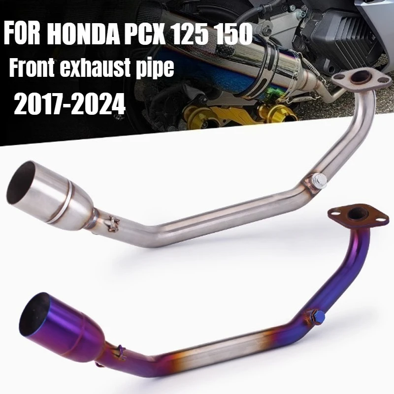 

Для HONDA PCX125 PCX150 PCX 125 150 2017-2024 выхлопная система мотоцикла, скутера, модифицированная передняя соединительная труба из нержавеющей стали, линия 51 мм