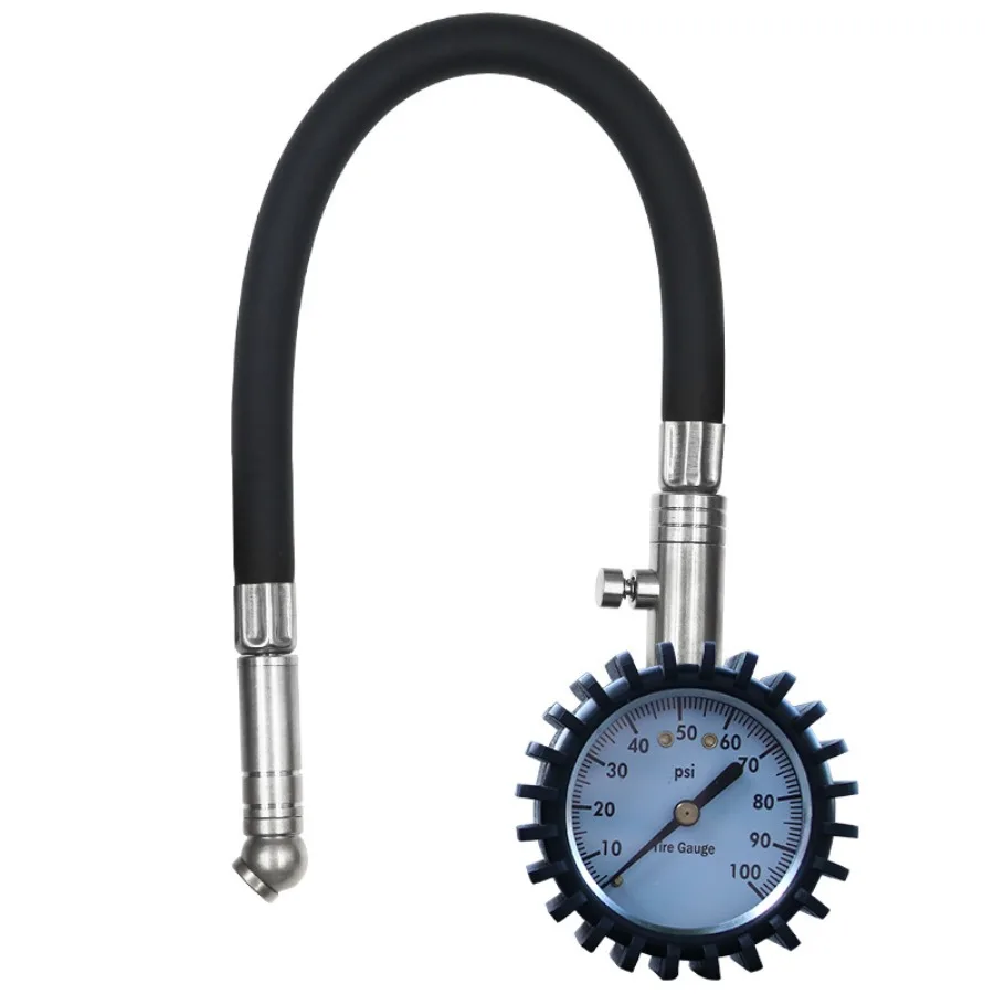 Precise Car Tire Pressure Gauge - Copper Valve with Hose, Deflation Function for Accurate Pressure Measurement