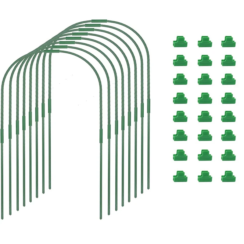 

AB33-Greenhouse Hoops Grow Tunnel,Rust Proof Plastic Coated Steel Support Frame Greenhouse Hoops For Raised Beds