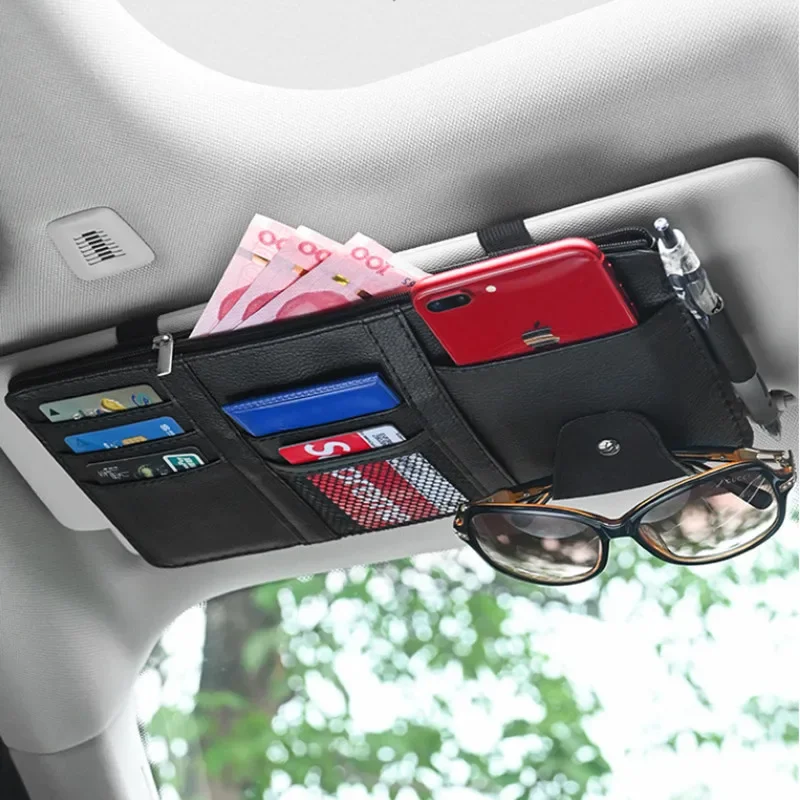 

Car Sun Visor Bill Pen Business Card Holder CD Organizer Storage Box Sunglasses Clip Stowing Tidying Car Accessories